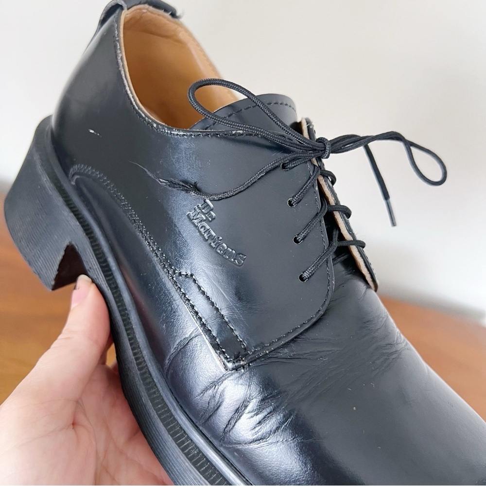 Dr Martens Vintage 8461 Oxford Gibson Black Leather Square Toe Platform Mie View 4